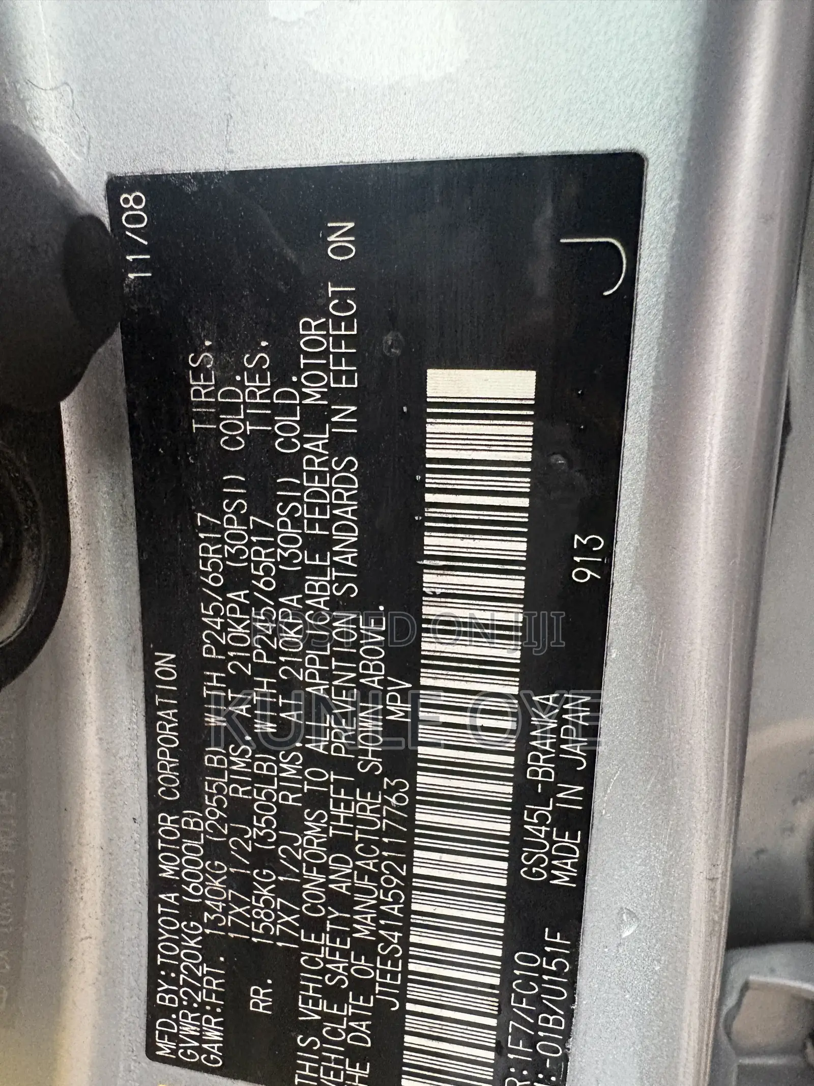 Toyota Highlander V6 2009 Silver