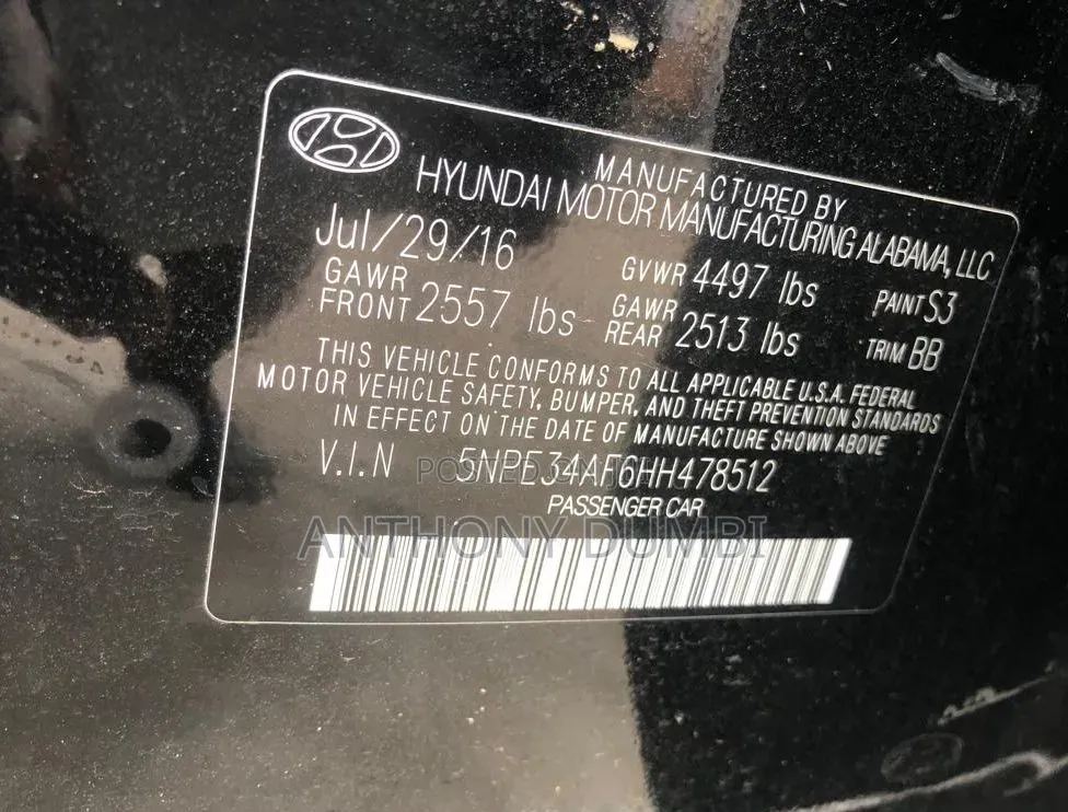 Hyundai Sonata 2017 Black