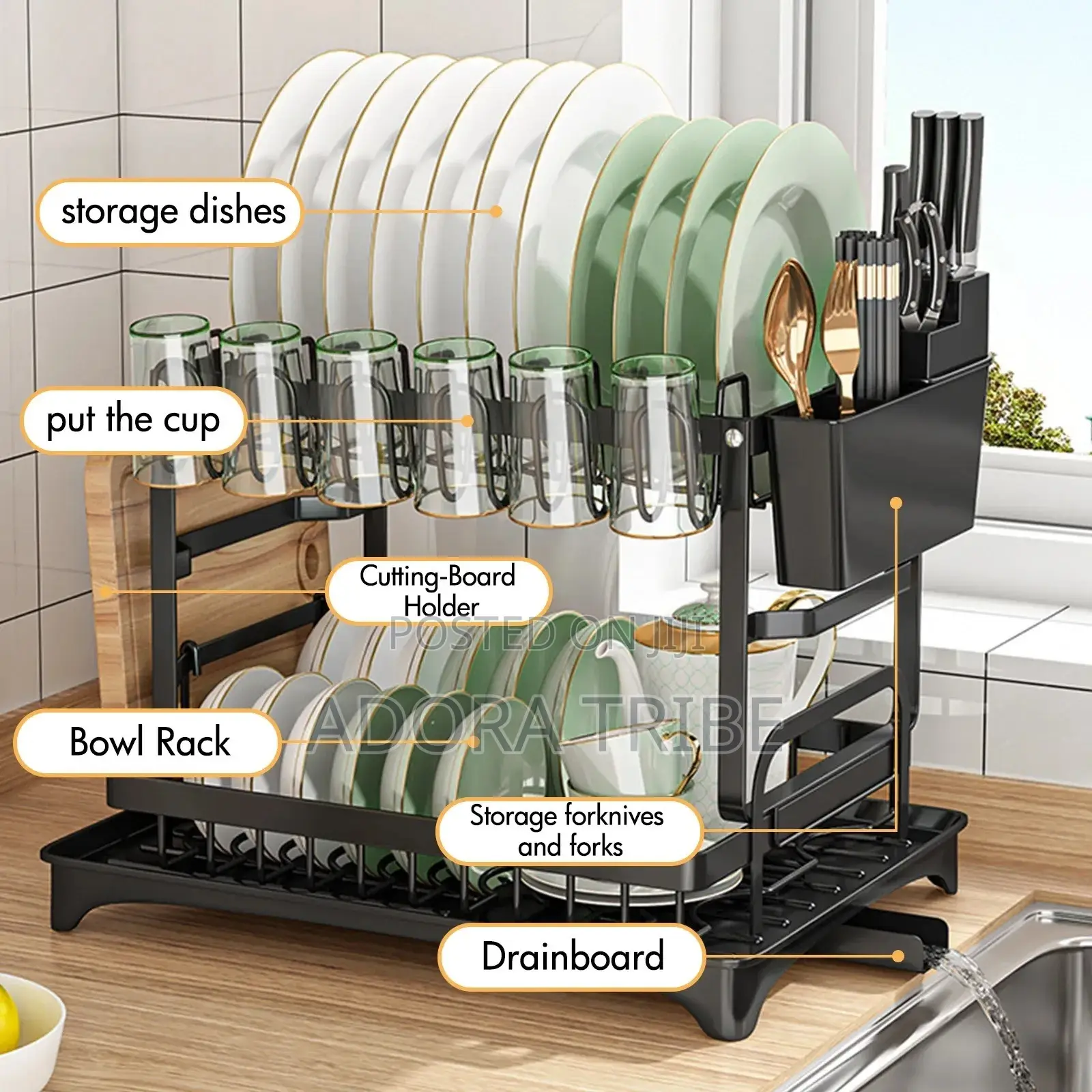 2 Layer Draining Dish/Plate Rack
