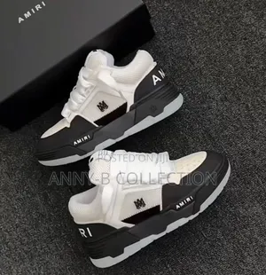 Luxury Amiri MA Black and White Unisex Sneakers