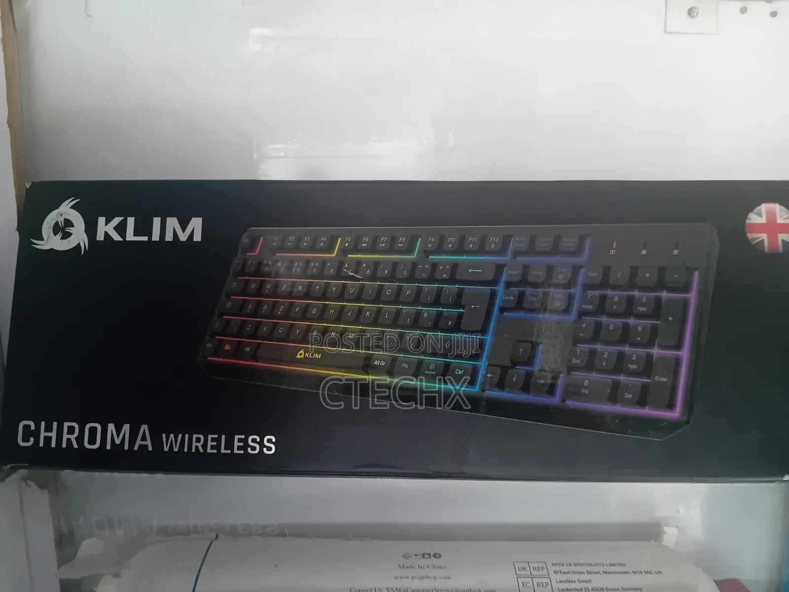 KLIM Chroma Quiet Keyboard, Wireless Gaming, Chromatic RGB Lighting