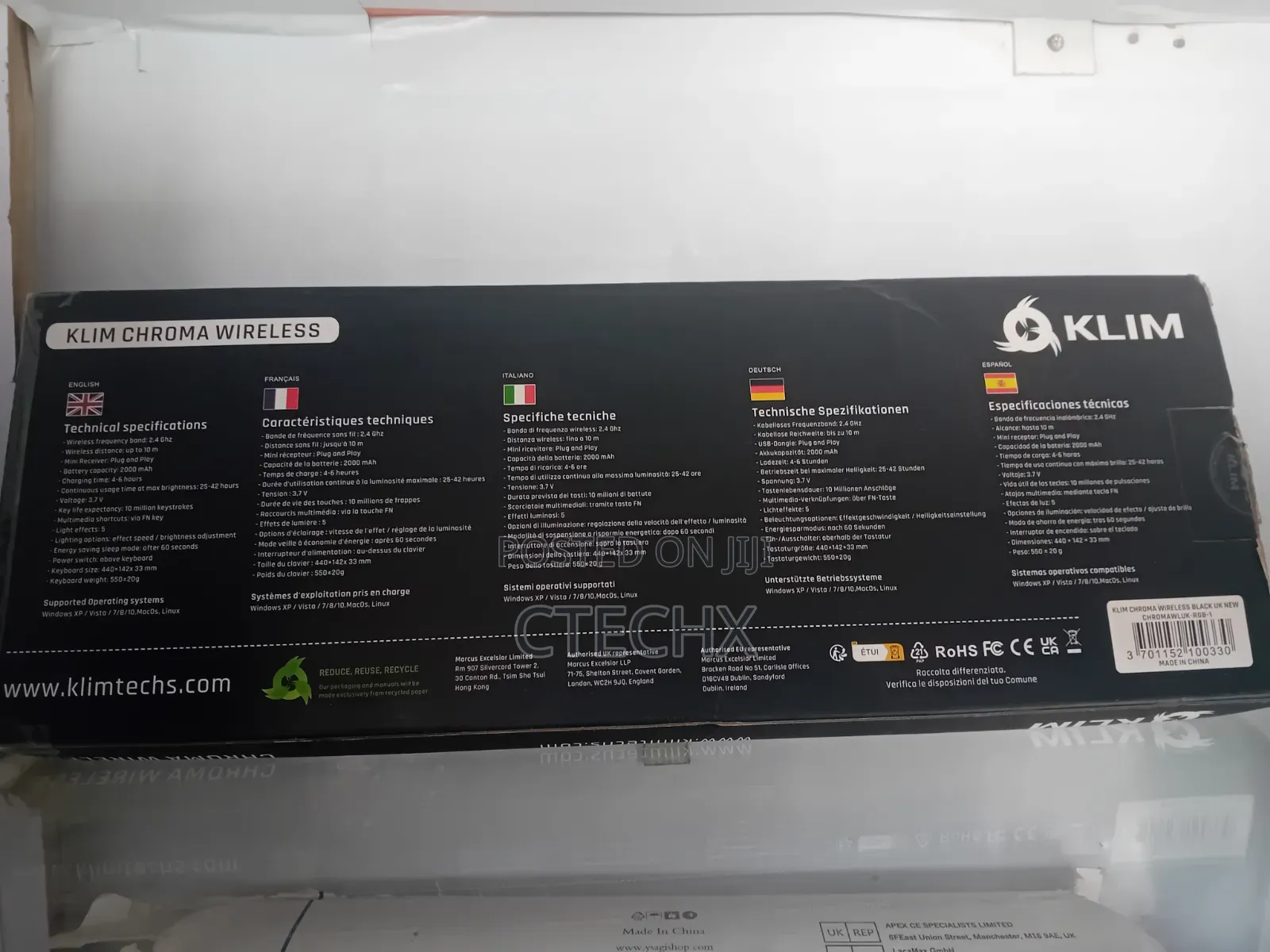 KLIM Chroma Quiet Keyboard, Wireless Gaming, Chromatic RGB Lighting