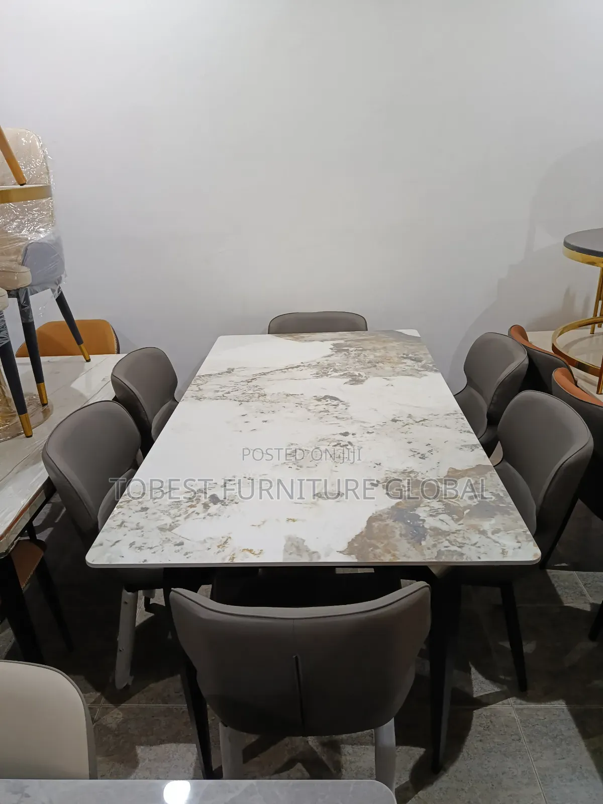 Modern Marble Dining Set 6 Sitters