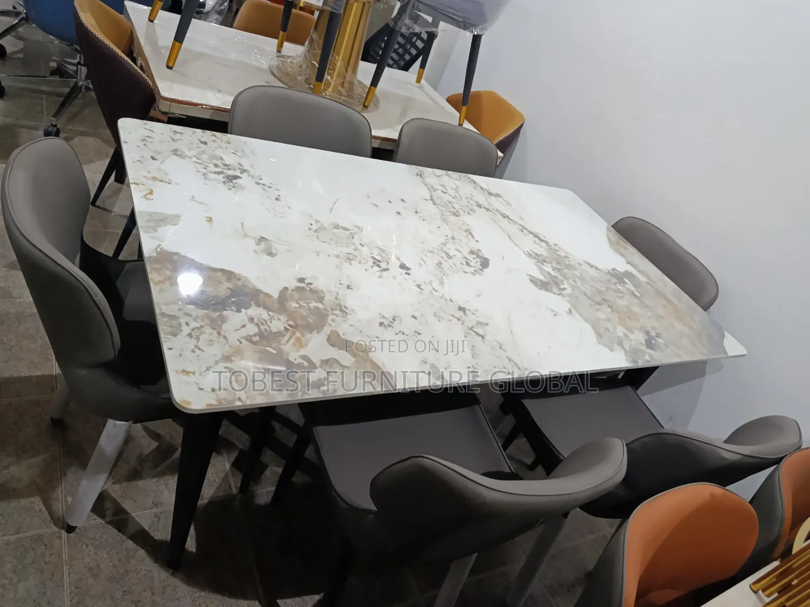 Modern Marble Dining Set 6 Sitters
