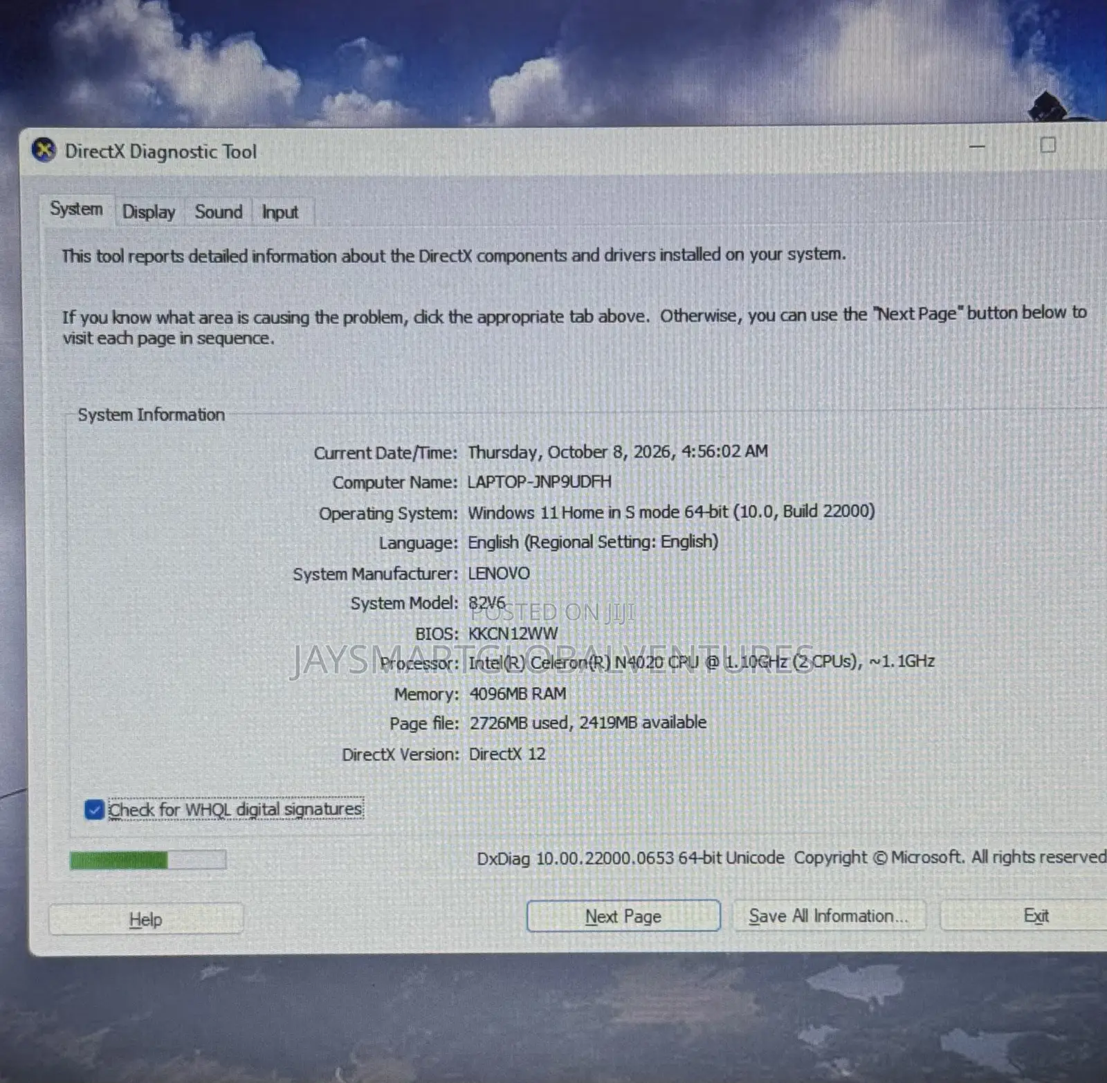 Laptop Lenovo IdeaPad 1 4GB Intel Celeron SSD 160GB