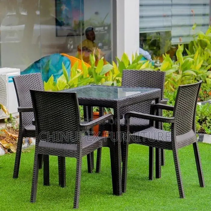 Strong 4 Seaters Plastic Chairs and Table