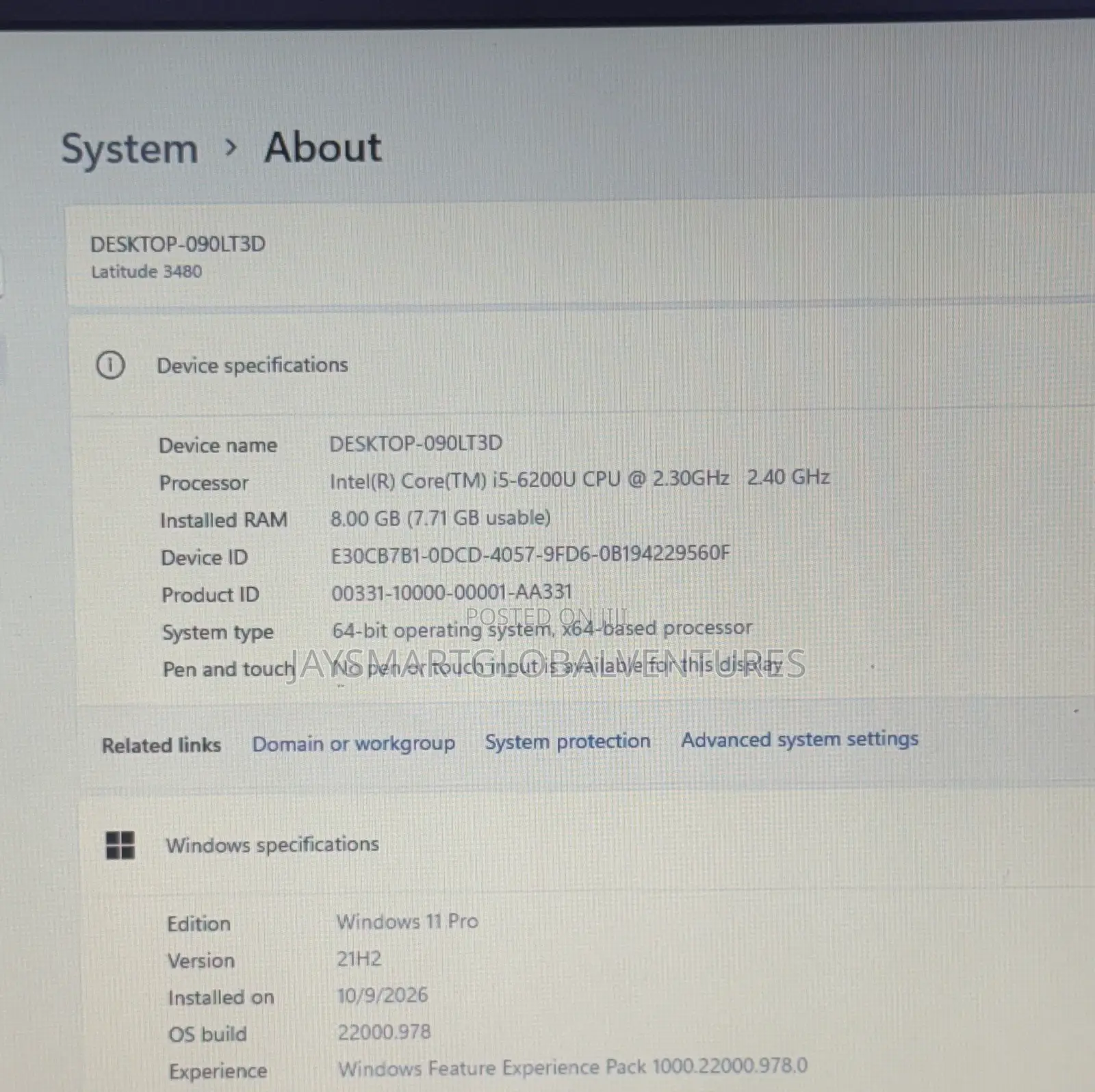 Laptop Dell Latitude 3480 8GB Intel Core i5 SSD 256GB