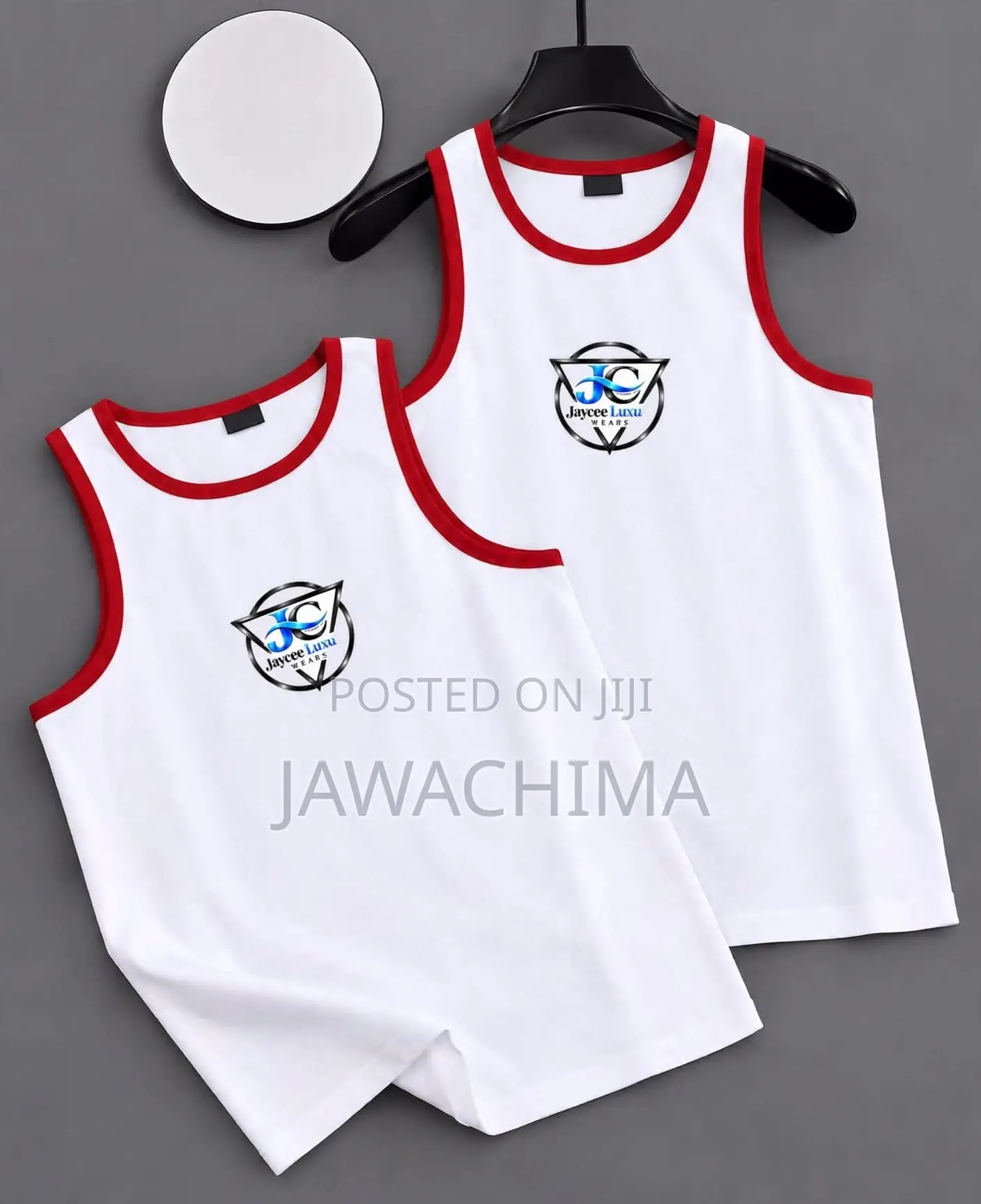 Original JC Joyce Luxury Singlet White Blue Unisex Tank Top