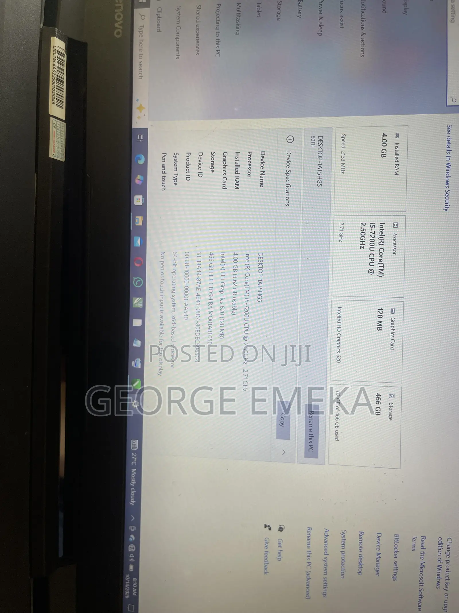 Laptop Lenovo V110 4GB Intel Core i5 HDD 500GB