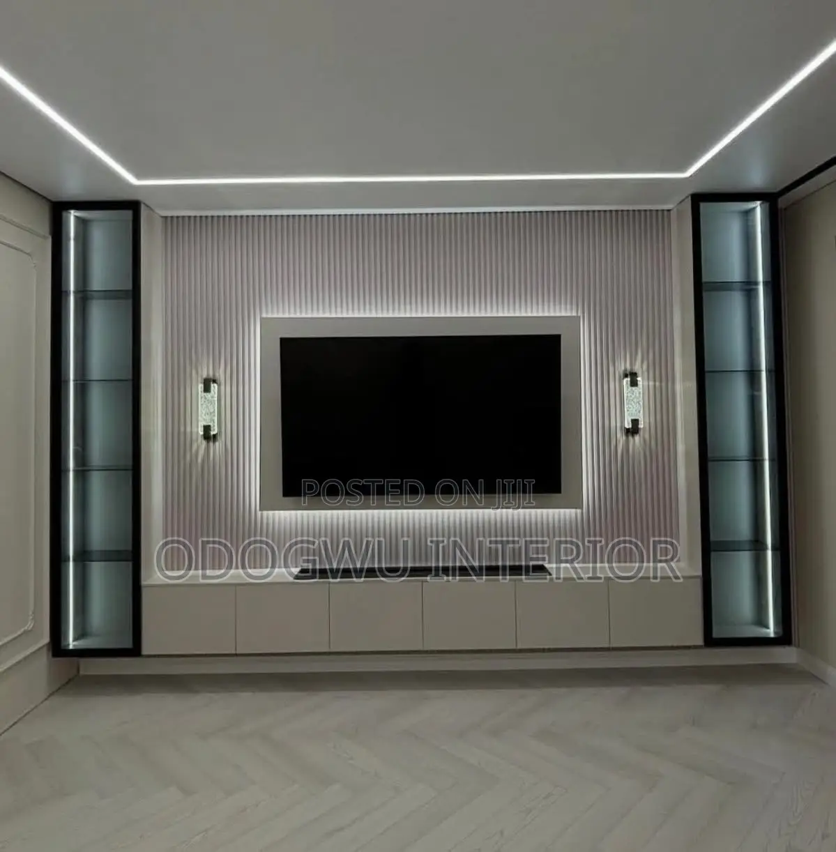 Delicate Fluted Panel TV Console