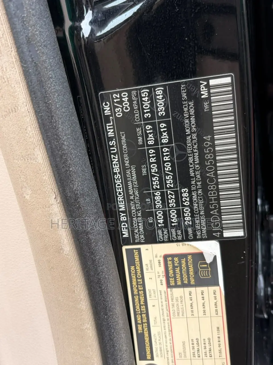 Mercedes-Benz M Class 2012 Black