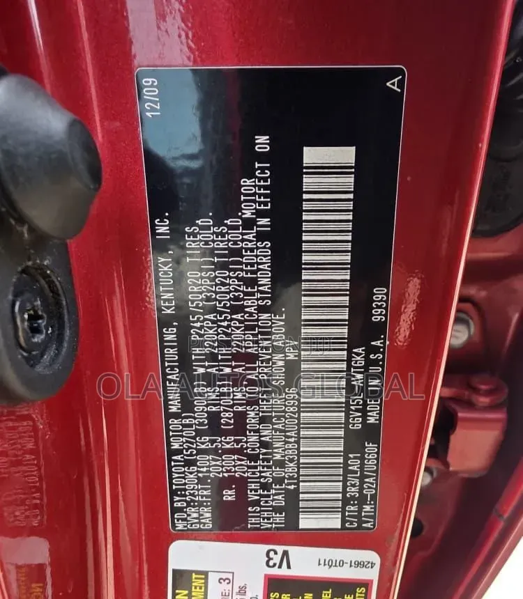 Toyota Venza 2010 Red