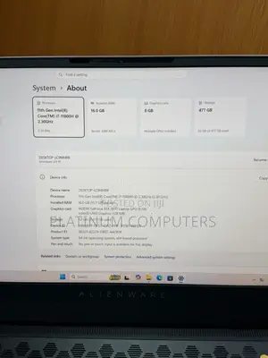 Laptop Alienware X15 R1 16GB Intel Core i7 SSD 512GB
