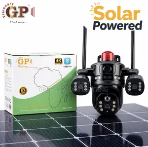4-Lens 4K Solar Security Camera 360° PTZ Surveillance
