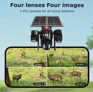 4-Lens 4K Solar Security Camera 360° PTZ Surveillance