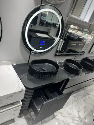 Black Cabinet With LED Sensor Mirror