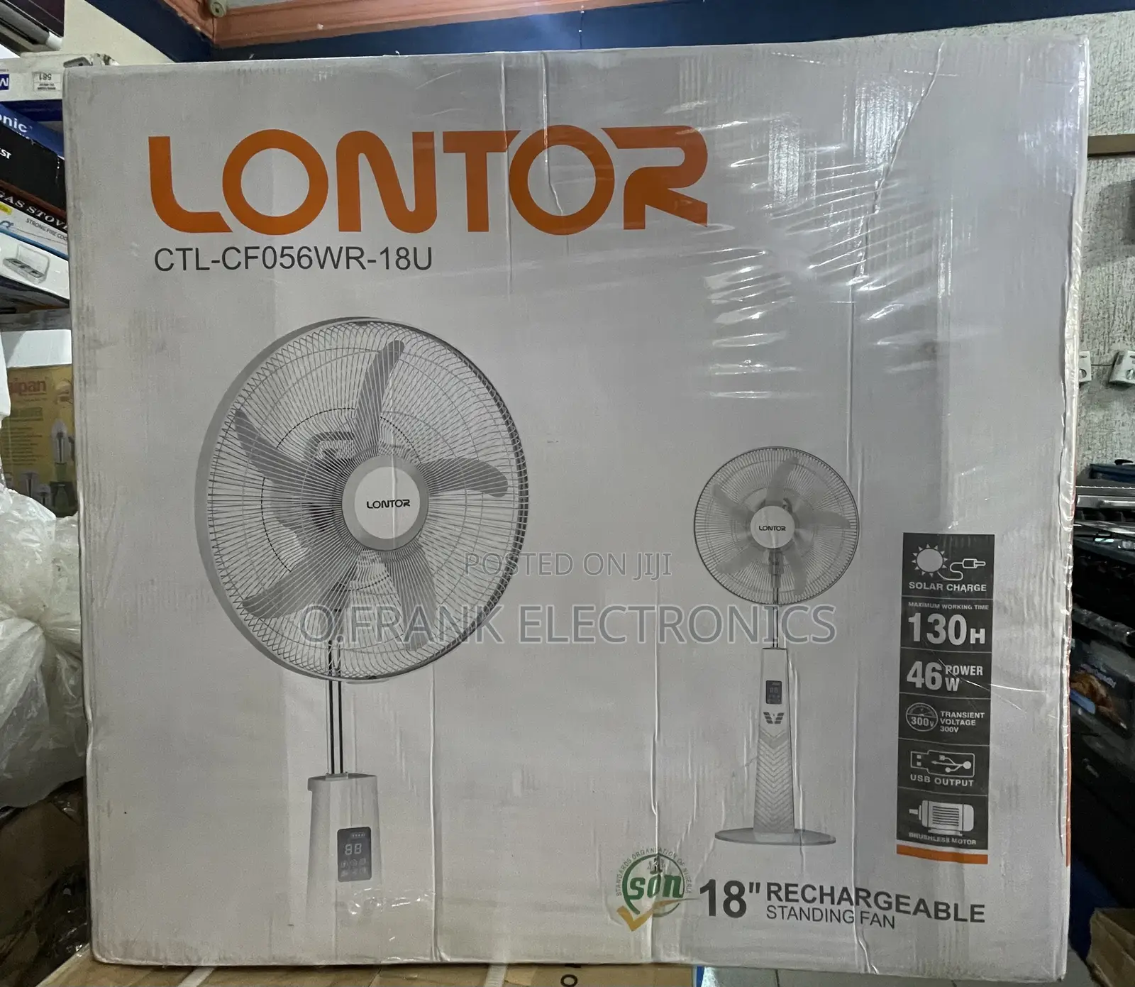LONTOR Rechargeable Standing Fan