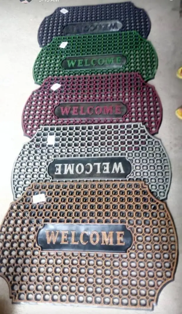 Hollow Welcome Rubber Mat