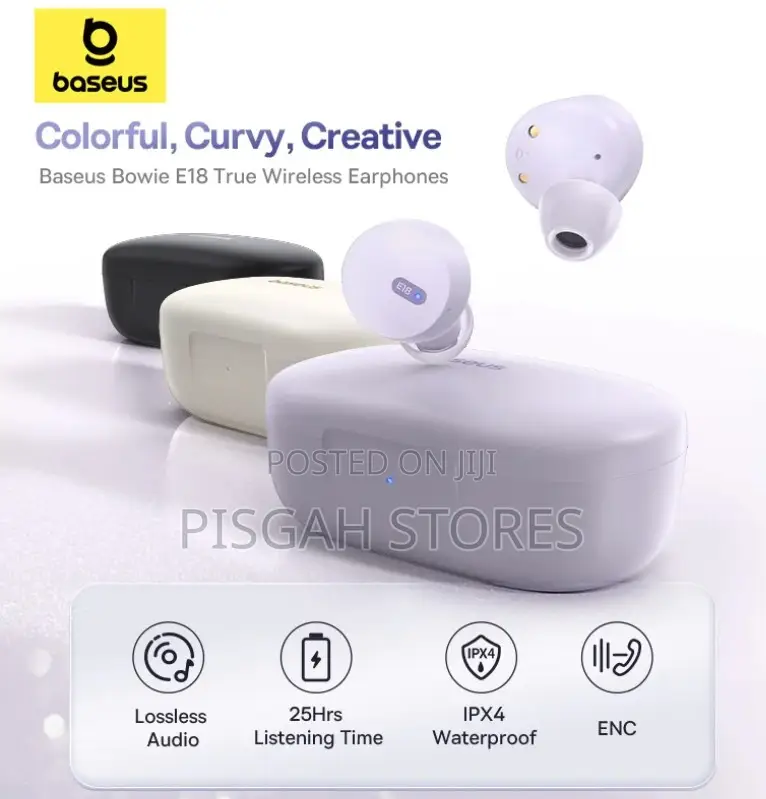 Baseus Bowie E18 True Wireless Earphones - Stellar White