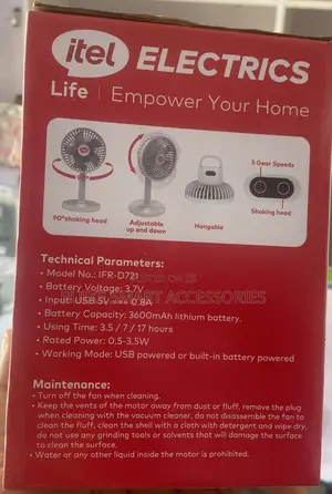 Itel Rechargeable Fan