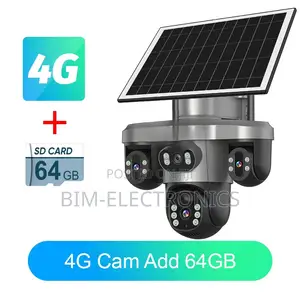 4G Solar Powered Camera With 3 Lens Camera and Free 64GB Memory Card