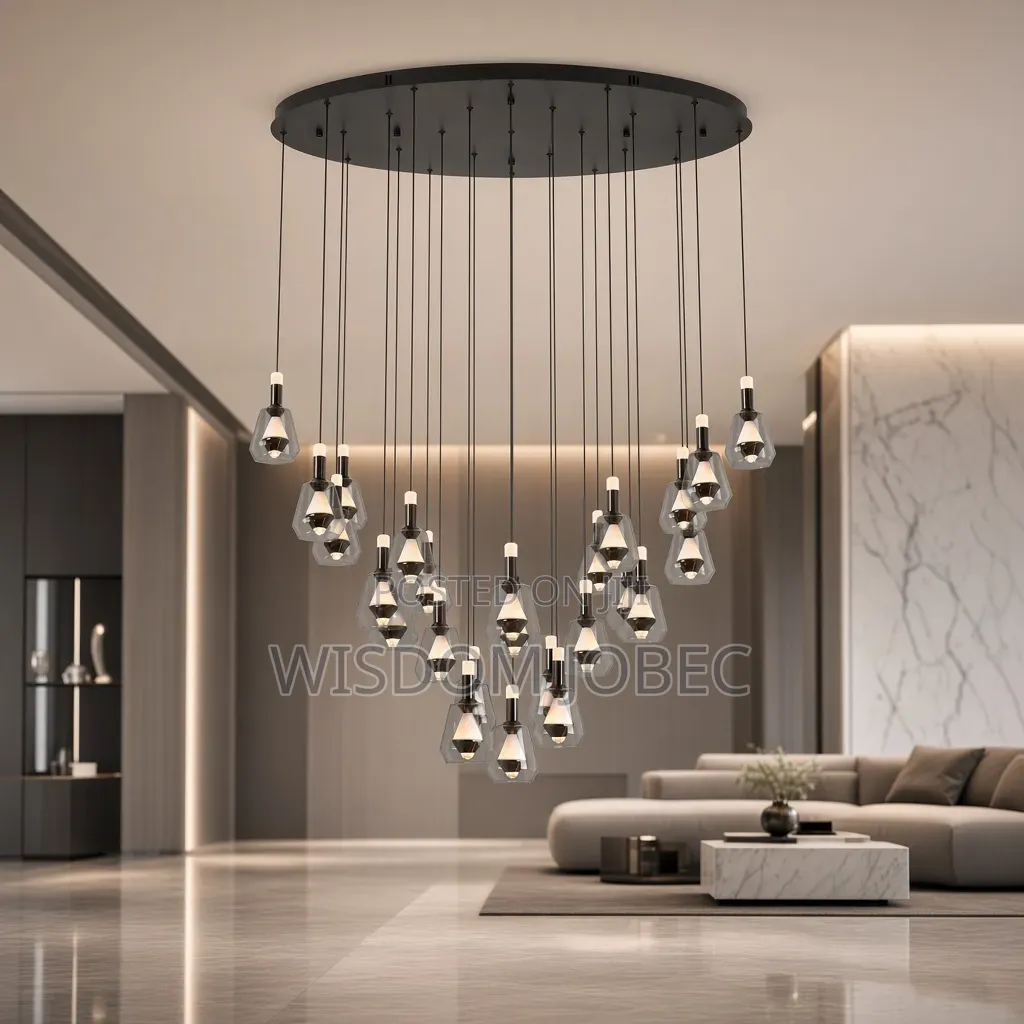Modern Multi-Light Cluster Pendant Chandelier