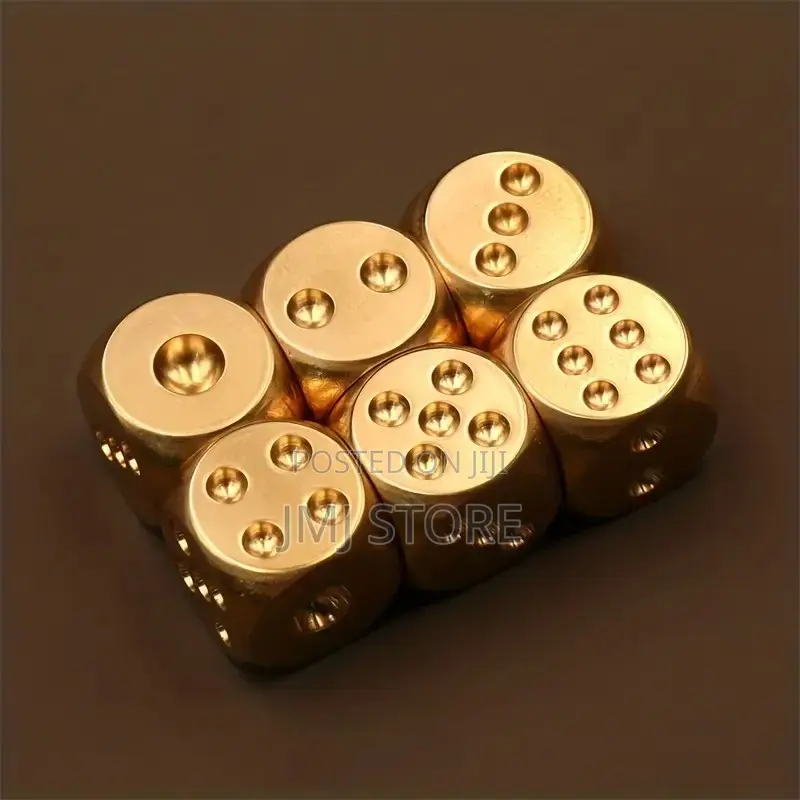 BESPORTBLE Solid Brass Dice Set 2Pcs Heavy Metal