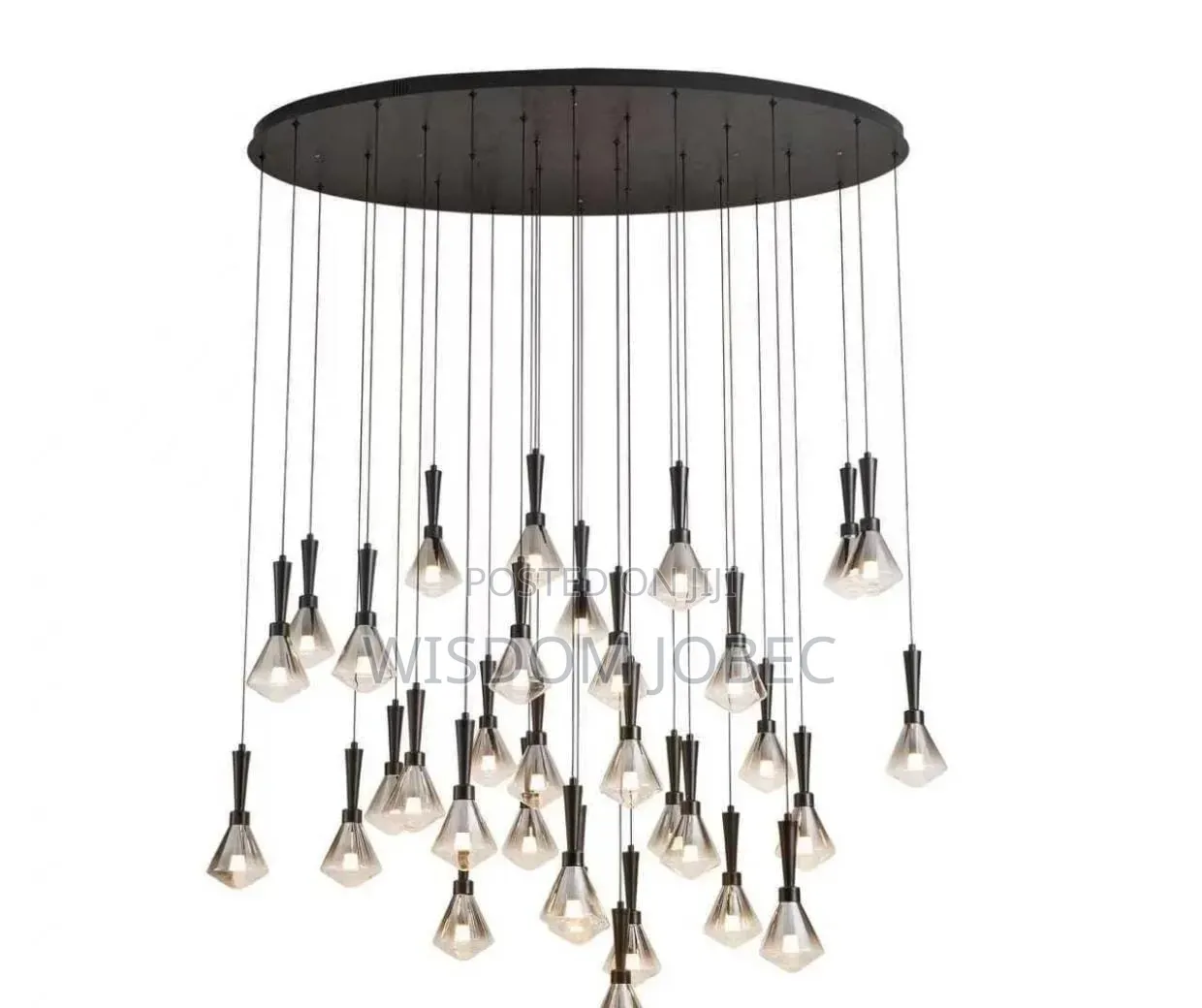 Modern Multi-Drop Teardrop or Raindrop LED Cluster Chandelier