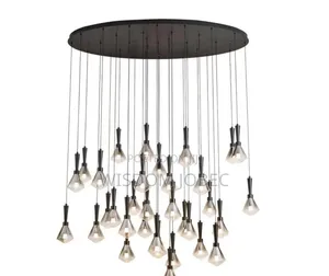 Modern Multi-Drop Teardrop or Raindrop LED Cluster Chandelier