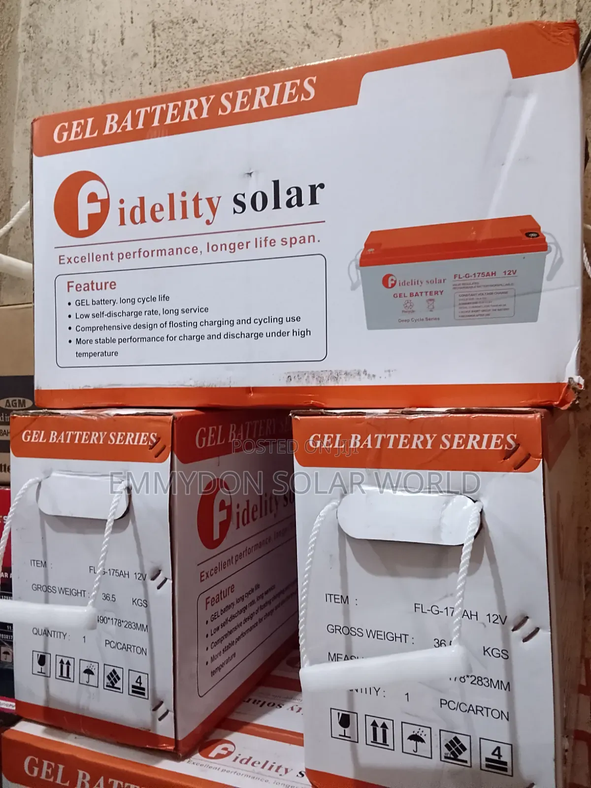 FIDELITY Solar Gel Battery 175ah 12v