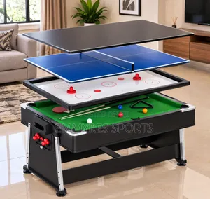 “7ft 4-in-1 Multi Game Table – Snooker, Table Tennis Air Hockey”