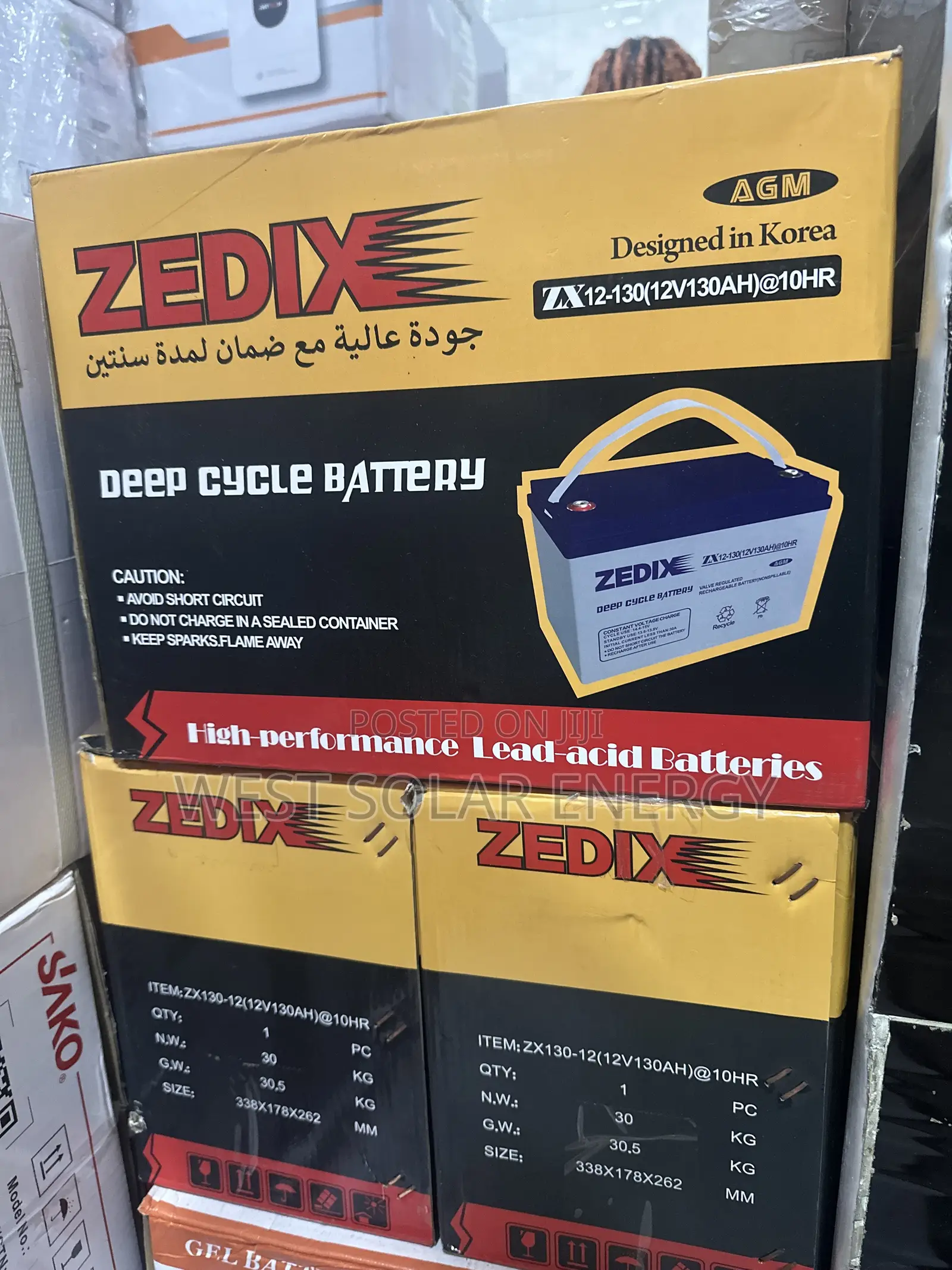 130Ah 12V Zedix Dry Cell Battery