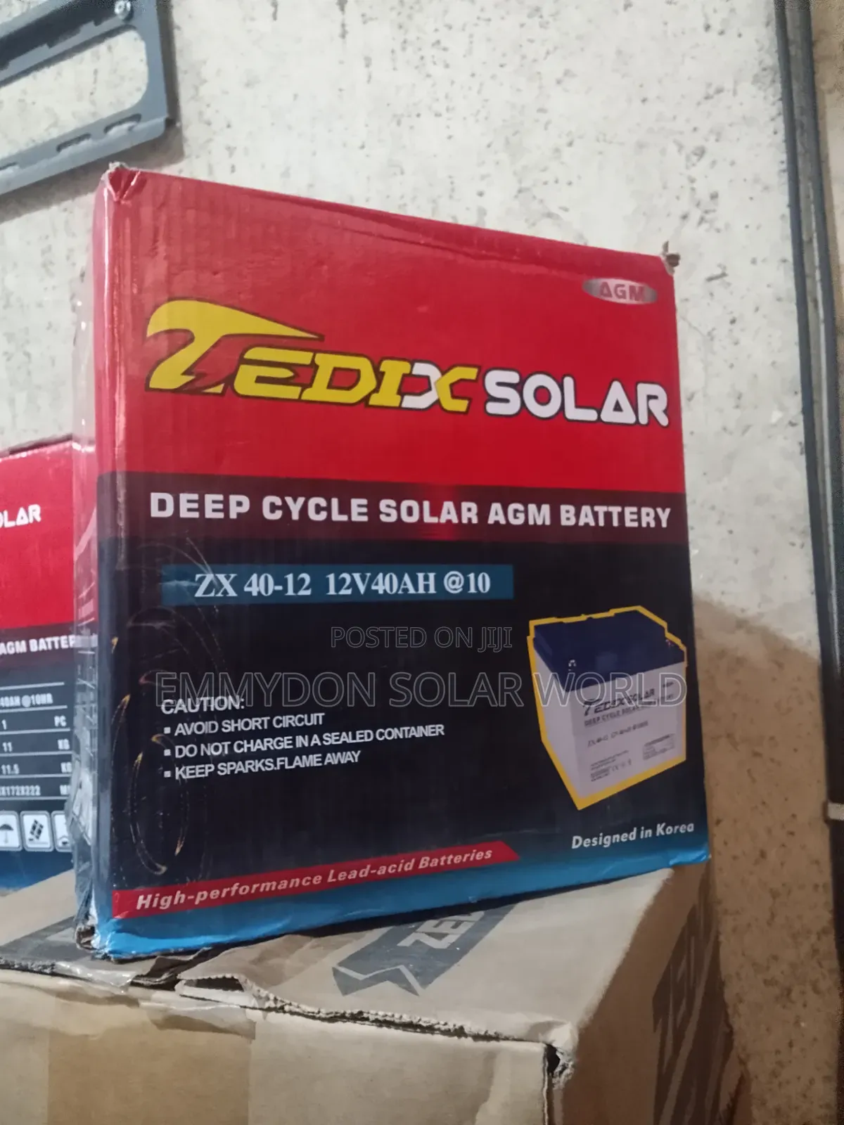 ZEDIX Solar Gel Battery 40ah 12v