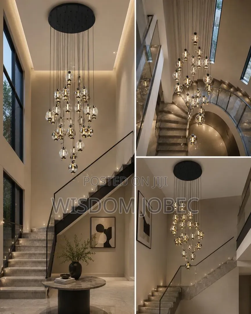 Modern Cascading Multi-Light Pendant Chandelier