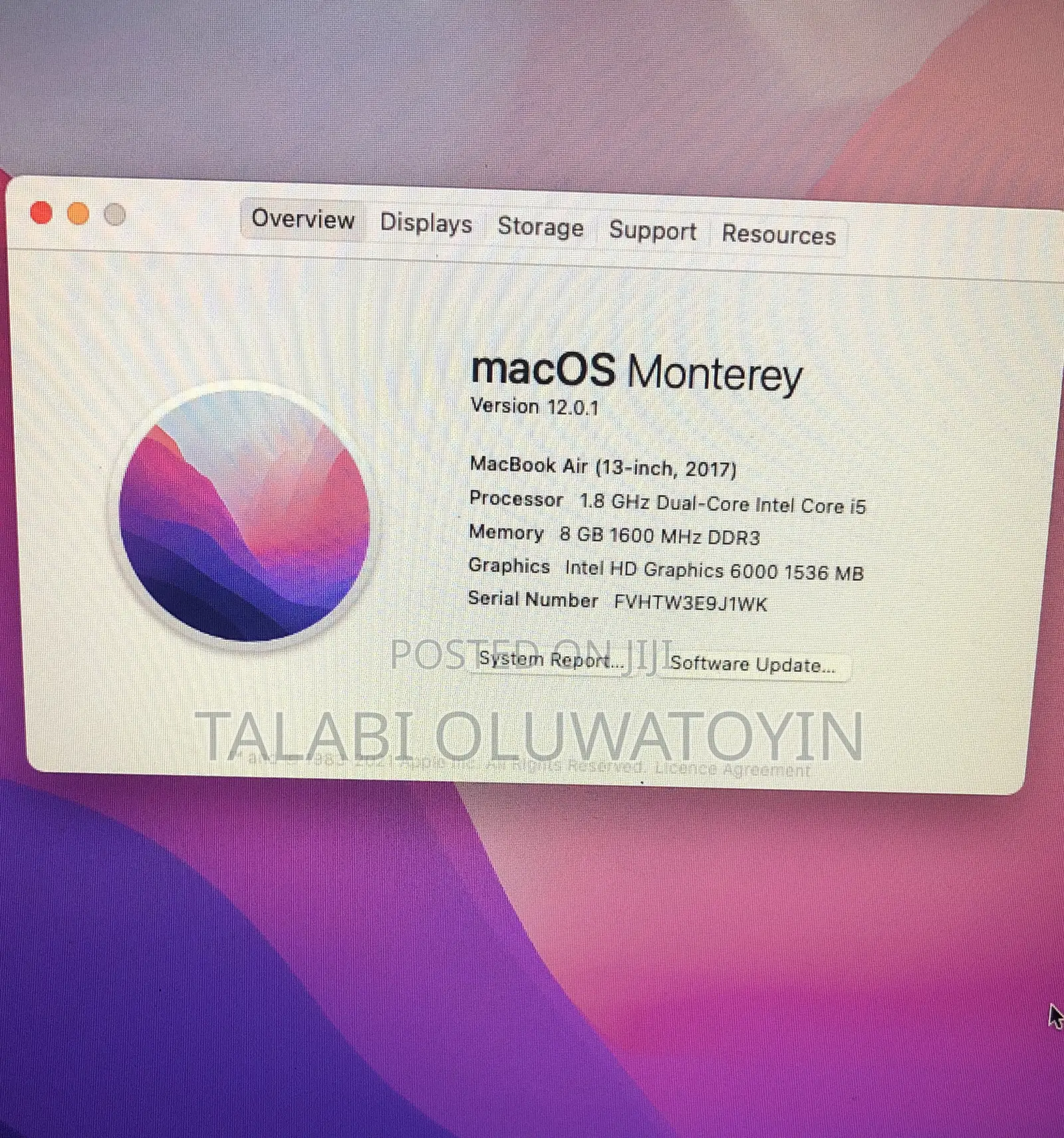 Laptop Apple MacBook Air 2017 8GB Intel Core i5 SSD 128GB