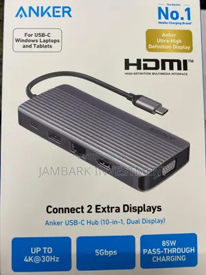 Anker USB-C Hub, 10-in-1 USB-C Hub, Dual-Display 4K HDMI - 1080p VGA
