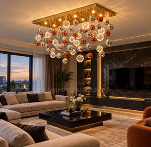 Nordic Fashion LED Pendant Light Glass Ball Art Bedroom Dining Room