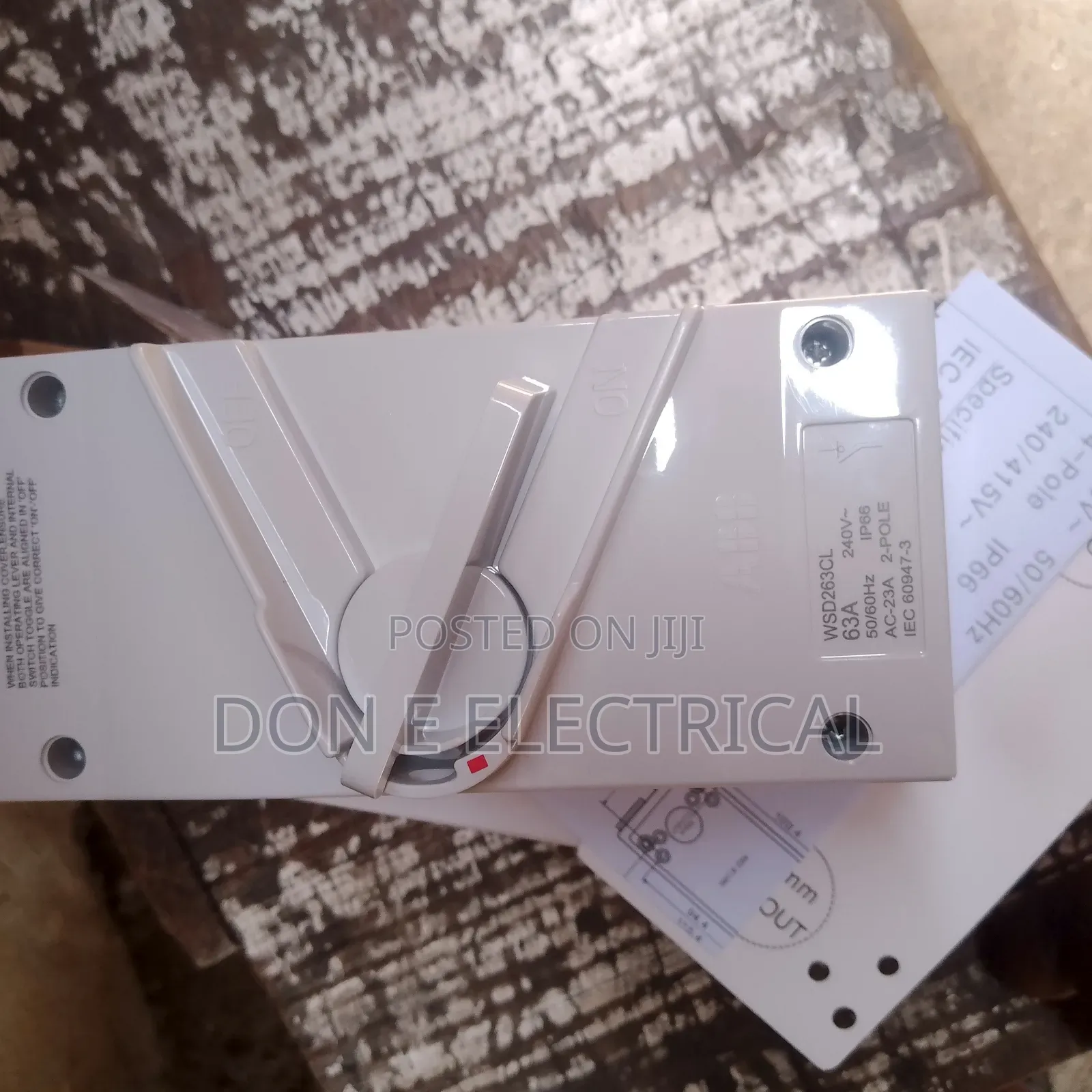 63amps 2pole Isolator Switch ABB