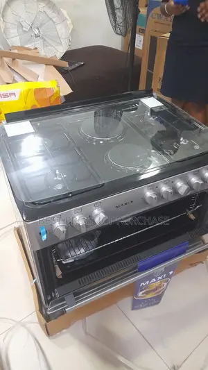 Maxi 6090 Cooker + Oven: 4 Burners, 2 Hotplates & Inbuilt Grill