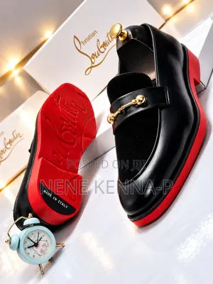 Mens Luxury Black Loafer Red Sole Gold Chain 40-47