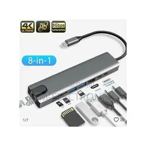 8 in 1 Type C Converter With HDMI, VGA, USB, Micro, Memory Slot, LAN