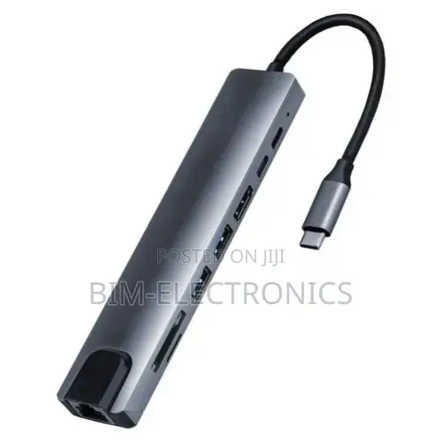 8 in 1 Type C Converter With HDMI, VGA, USB, Micro, Memory Slot, LAN