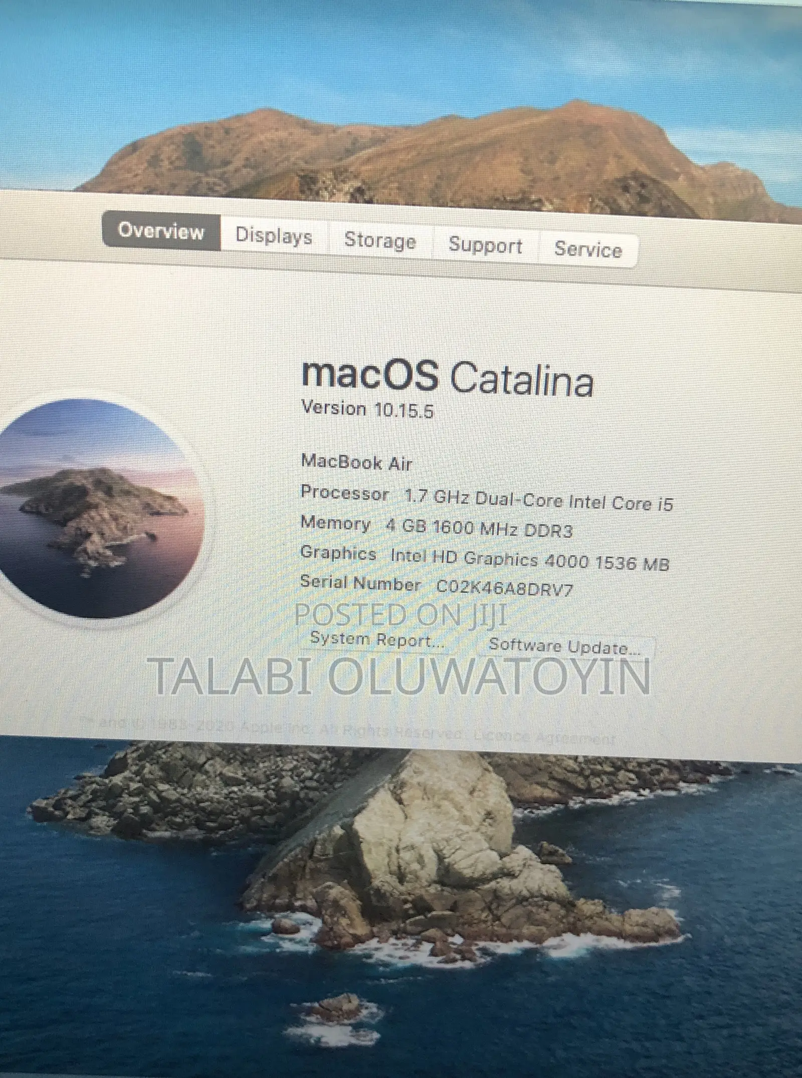 Laptop Apple MacBook Air 2012 4GB Intel Core i5 SSD 128GB