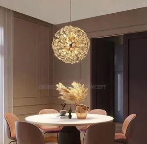 Modern Technology Crystal Nordic Round Shaped Chandelier Lamp Light