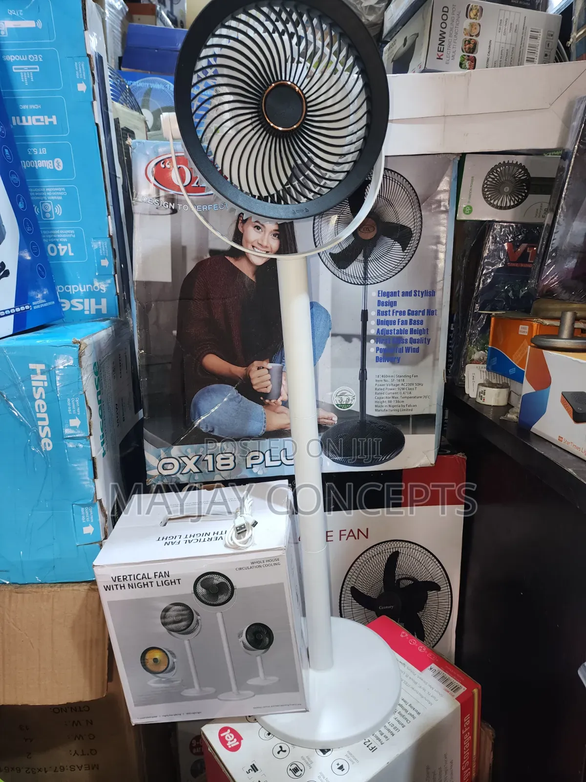 3-Way Rechargeable Standing|table|wall Fan-5 Speed Adjustable Design