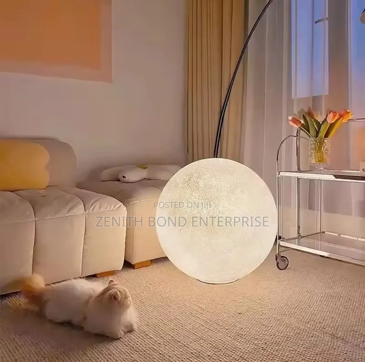 Glowing Moon Ball Floor Lamp