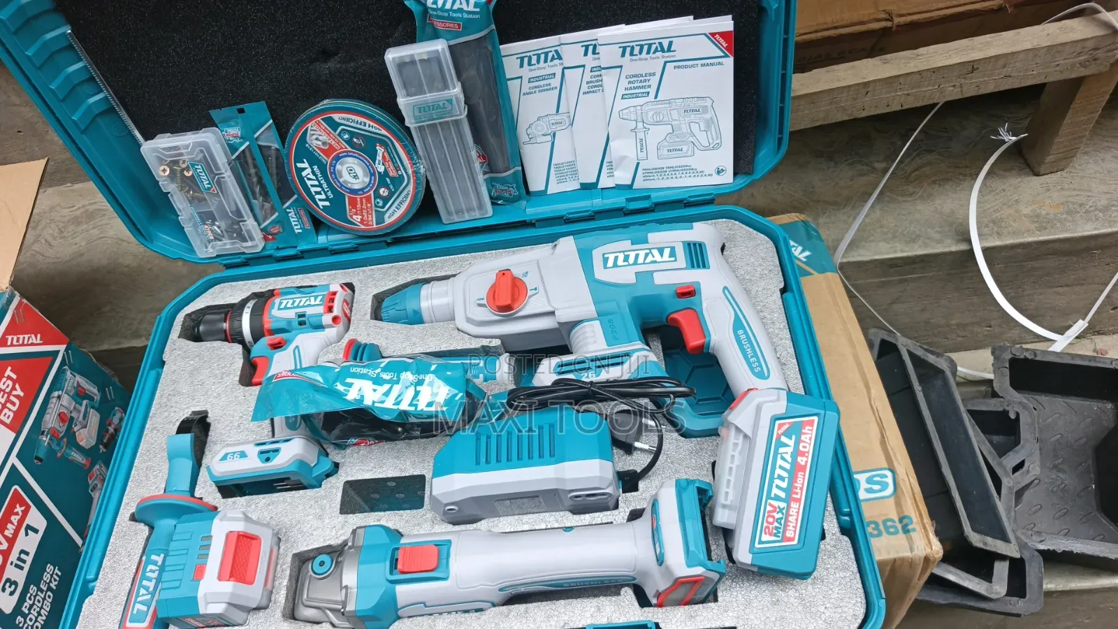 Total 3-in-1 Cordless Power Tool Combo Kit