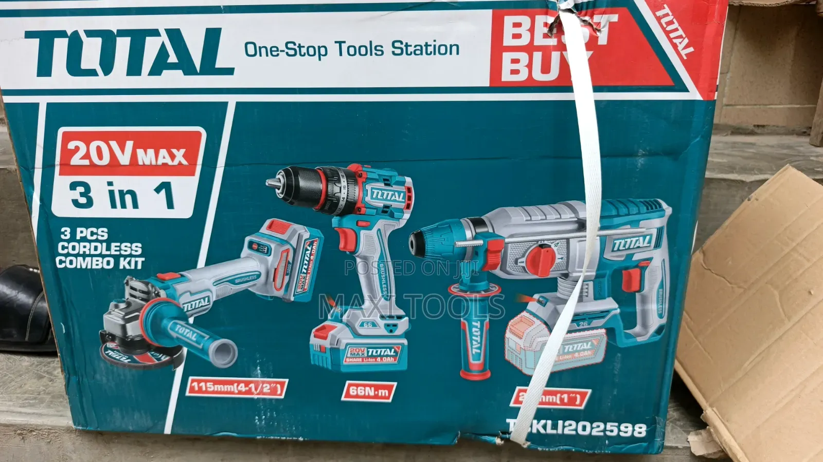 Total 3-in-1 Cordless Power Tool Combo Kit