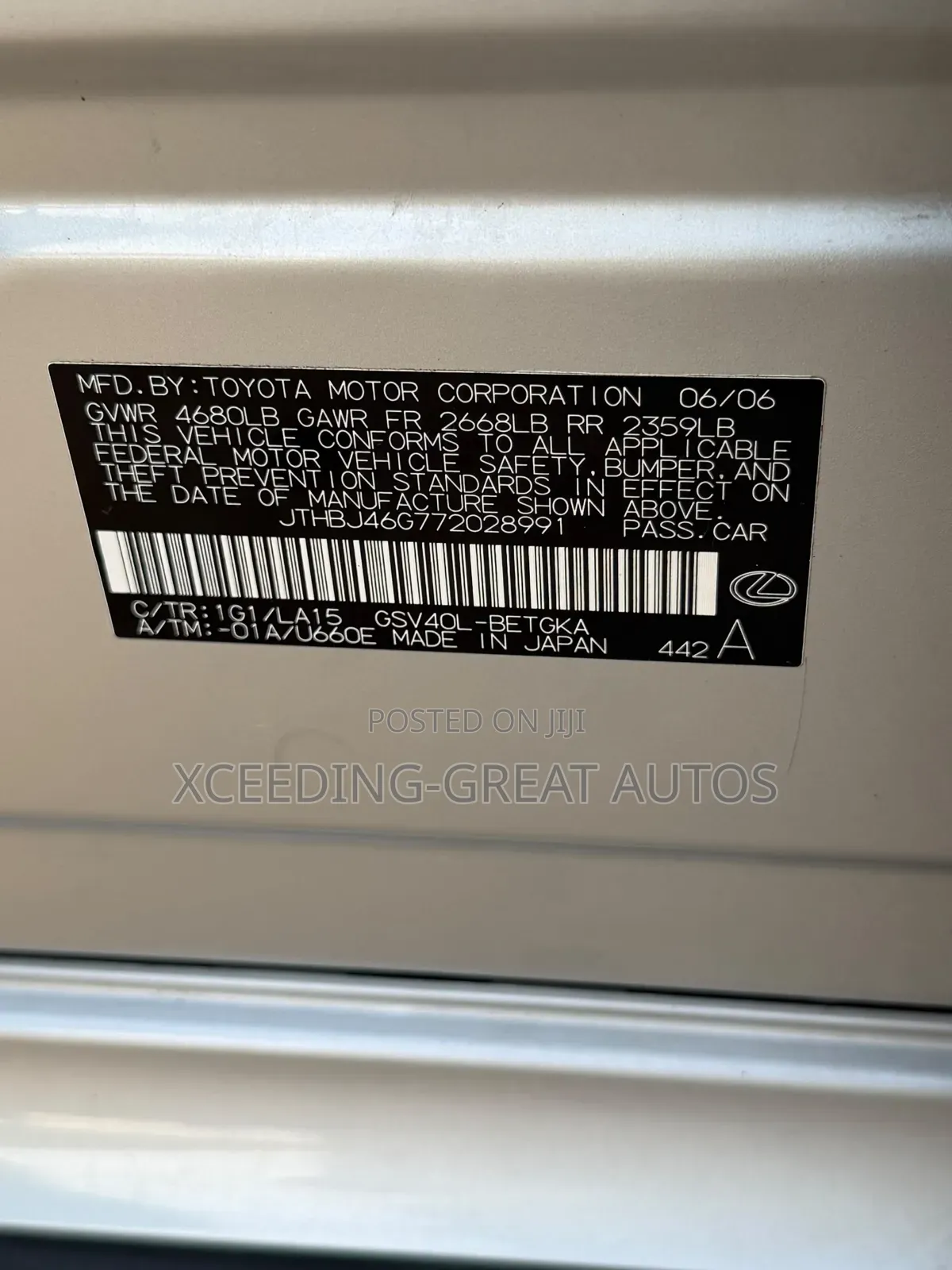 Lexus ES 350 2008 Silver