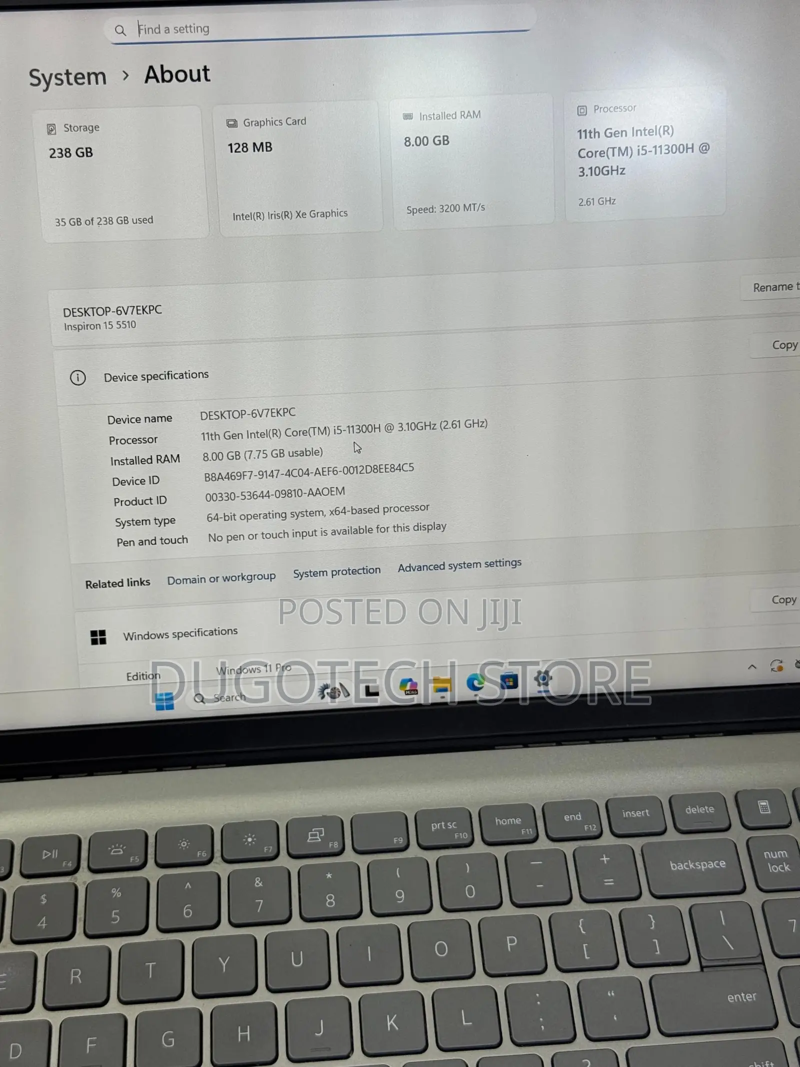 Laptop Dell Inspiron 15 5510 8GB Intel Core i5 SSD 256GB
